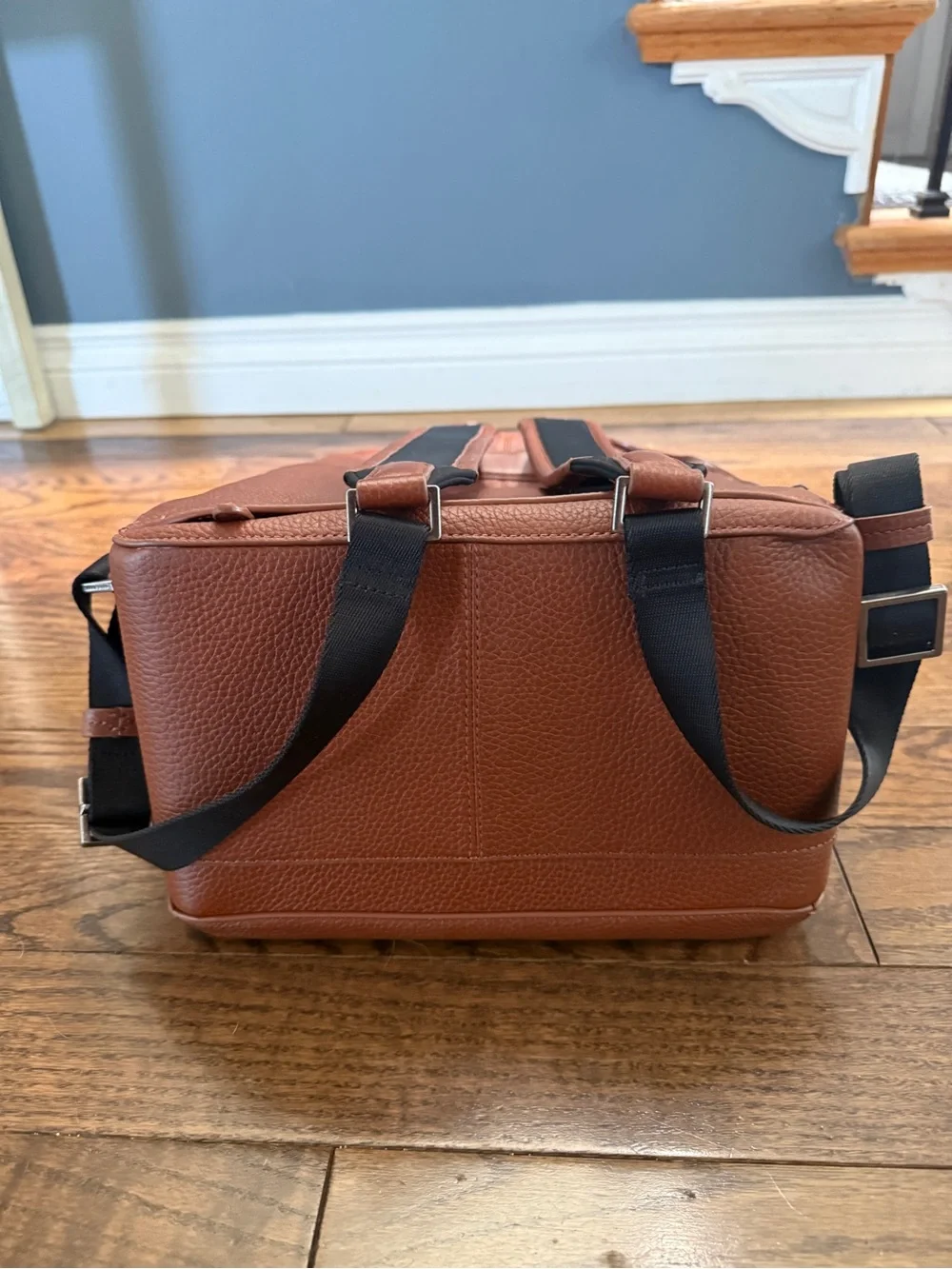Cole Haan Grand Series Leather Brown Backpack Zip Closure